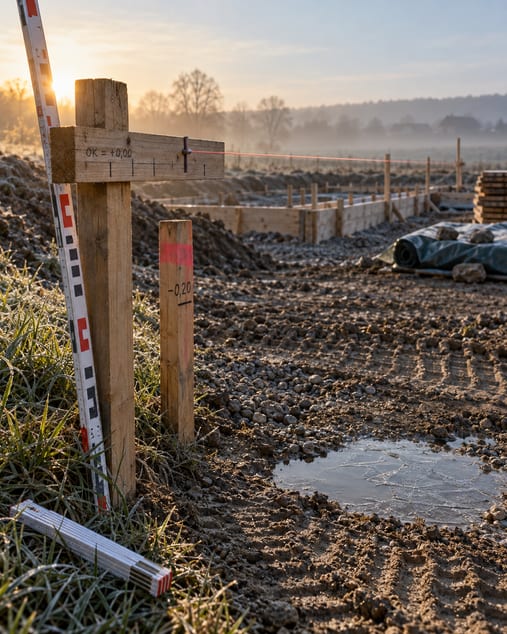 Vordrucke eines Baubetriebs im Erstgespräch auf dem Besprechungstisch