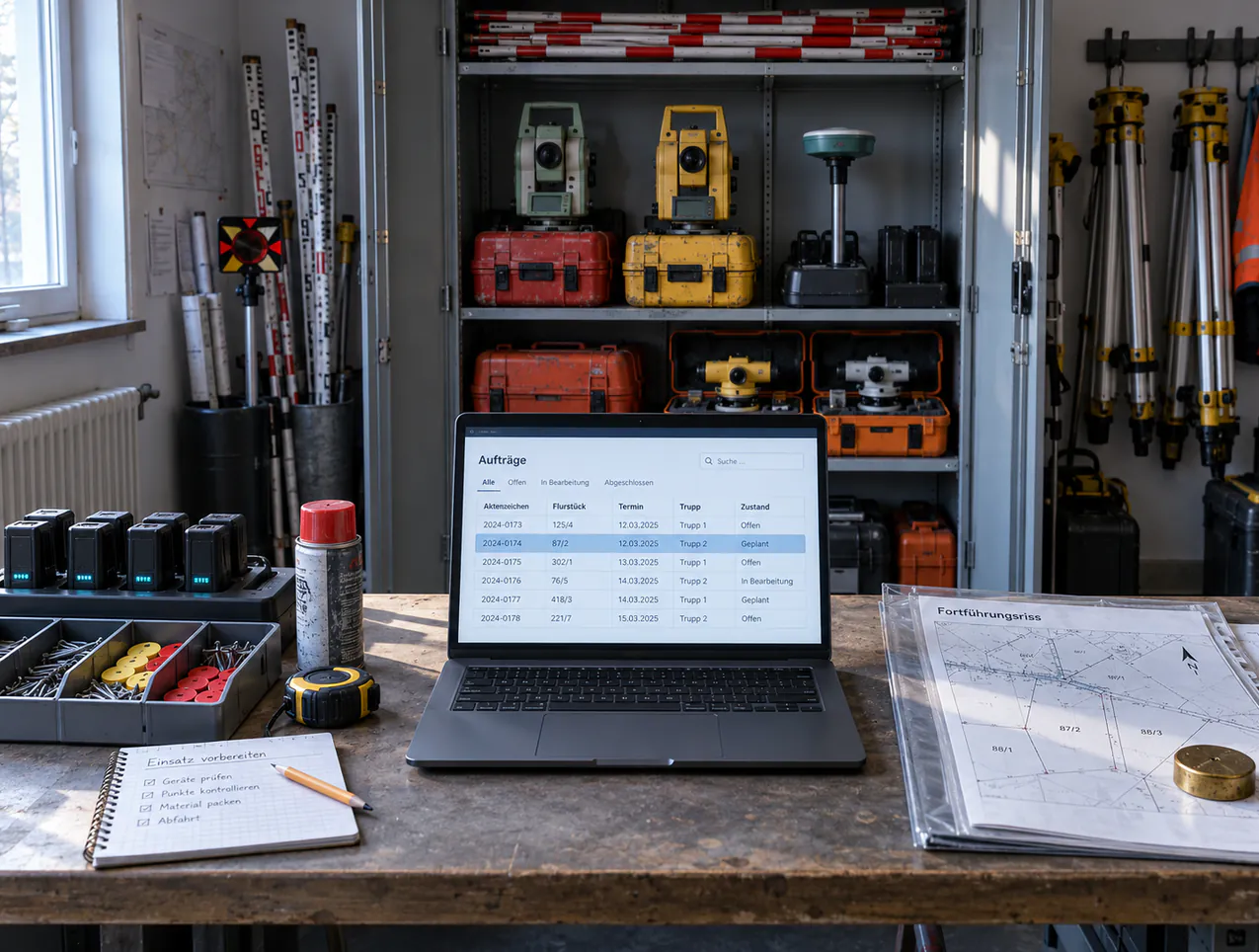 Innendienst und Messtrupps arbeiten in derselben Anwendung