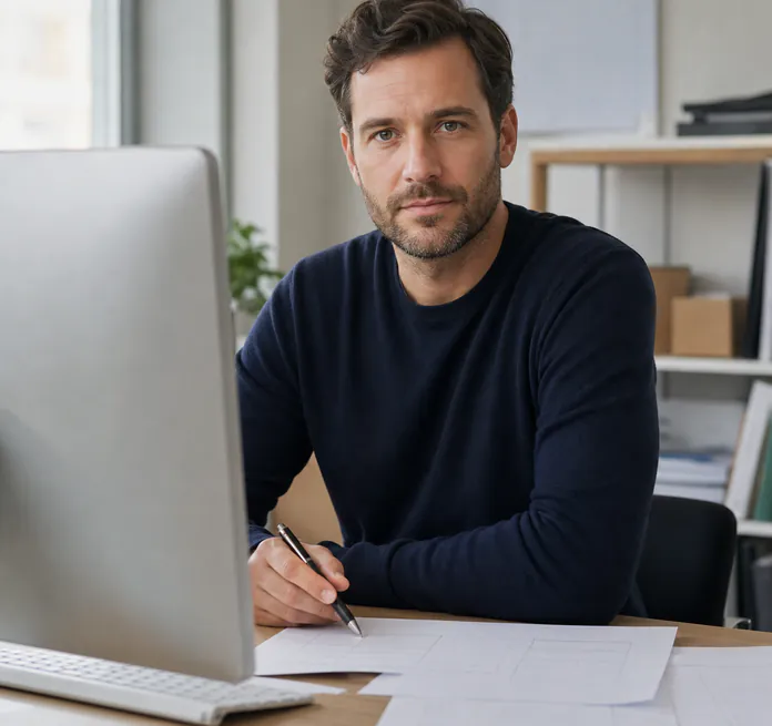 Formularspezialist bei der Arbeit am Formular
