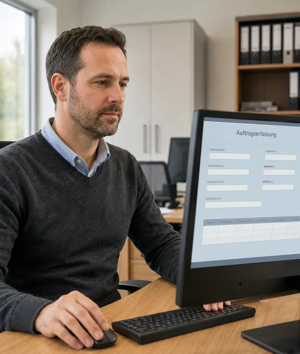 Access-Formular am Arbeitsplatz im Büro