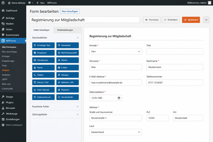WordPress-Formulare