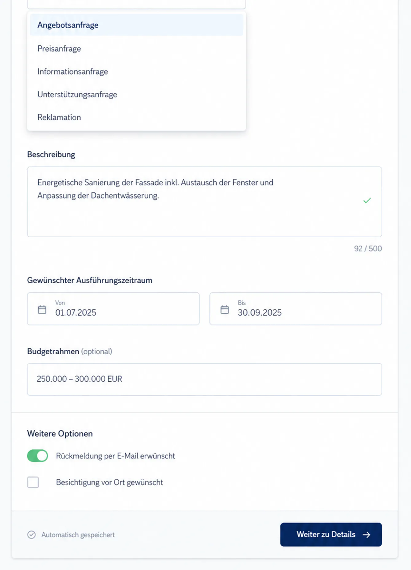 WordPress-Formular am Bildschirm ausfüllen