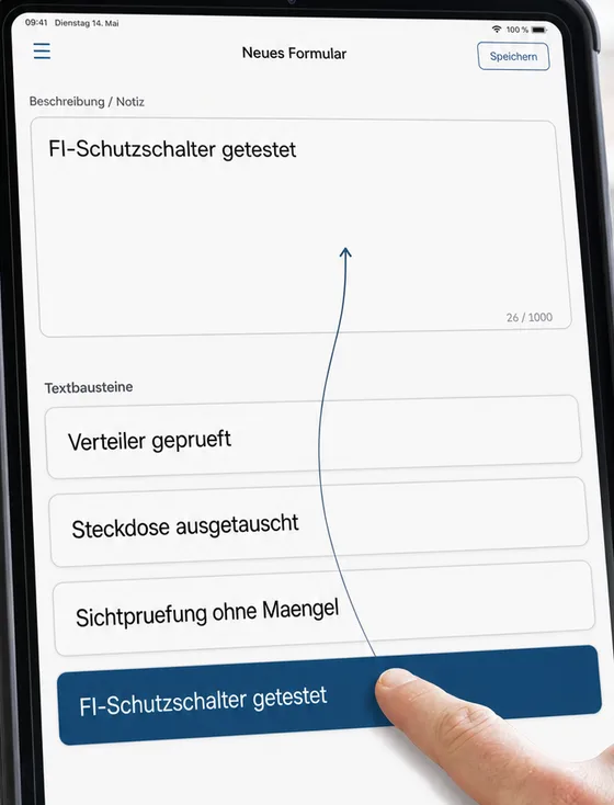 Textbausteine per Klick in ein Formularfeld einfügen