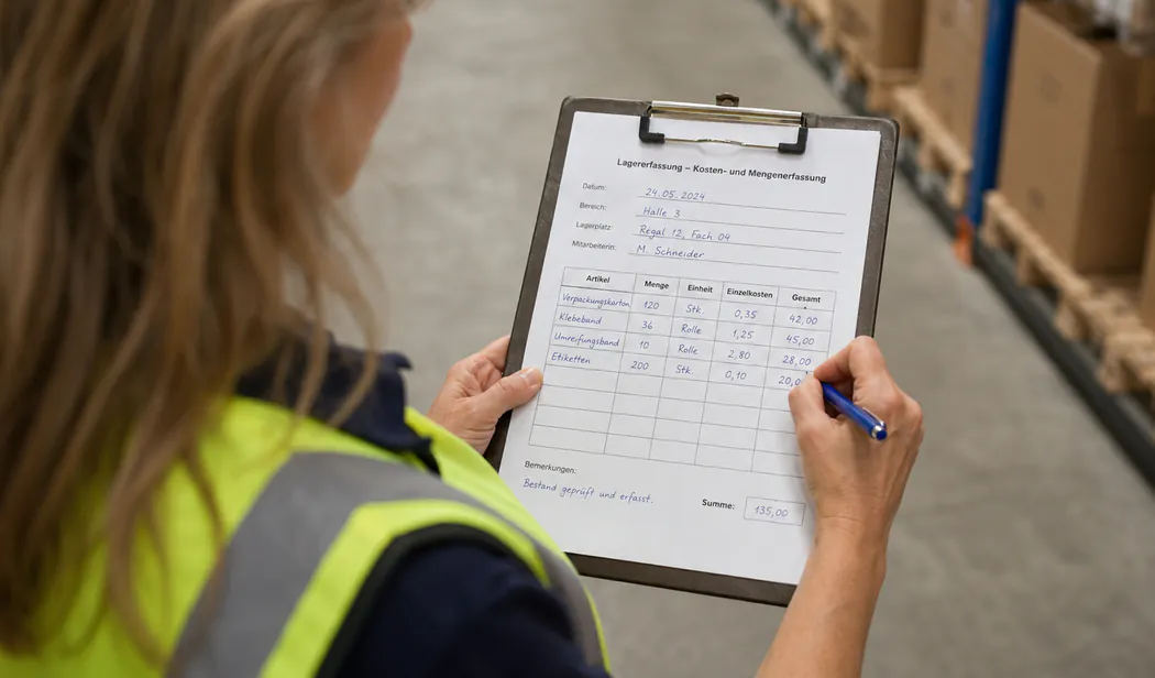 Handschriftliche Erfassung auf Papier