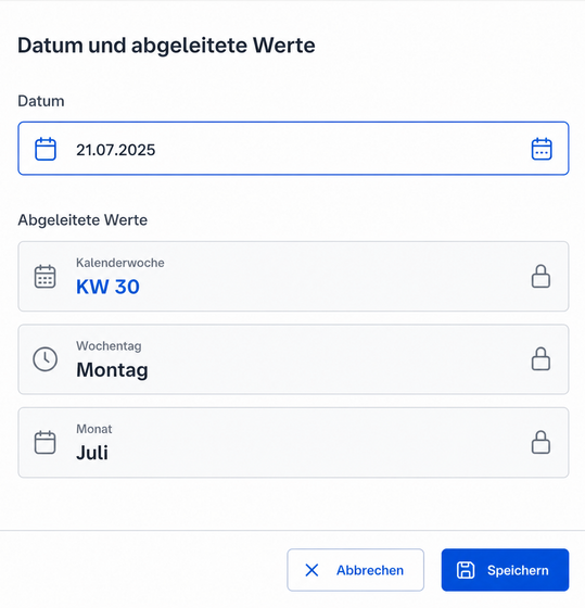 Kalenderwoche im Formular