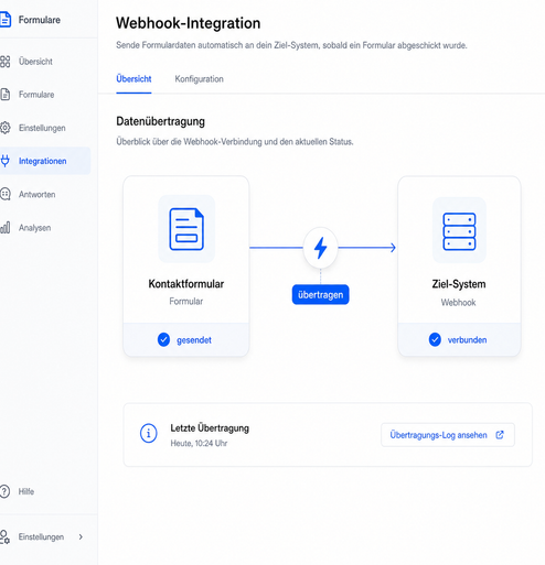 Webhook-Export aus dem Formular