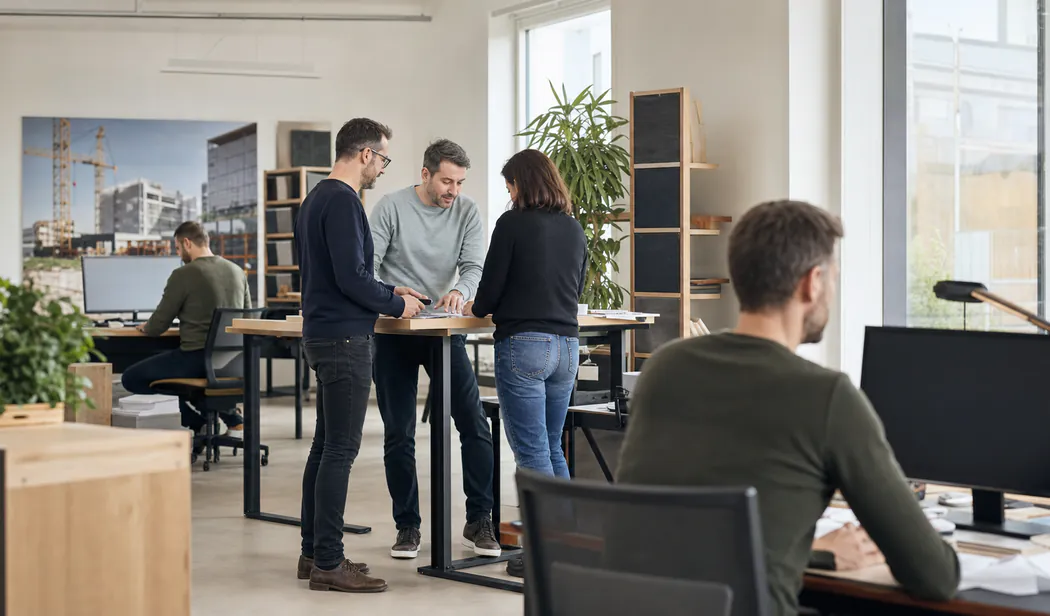 Zufriedenes Team im Büro
