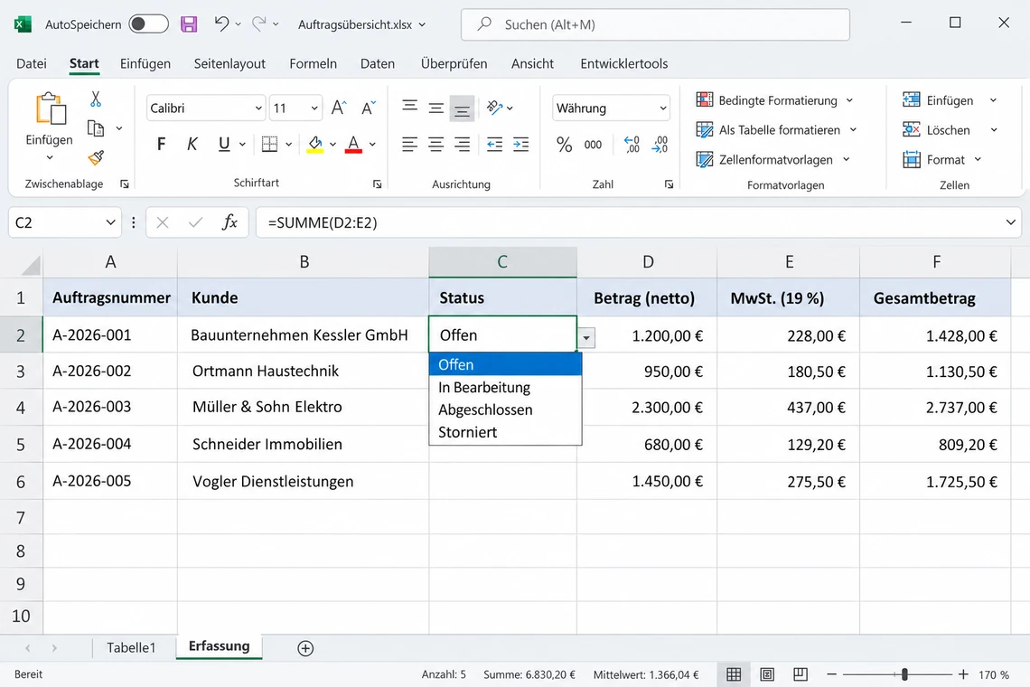 Excel-Formulare: Stärken und Grenzen