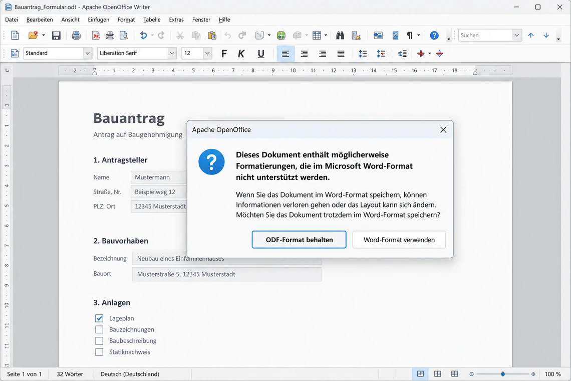 OpenOffice-Formulare: Möglichkeiten und Grenzen