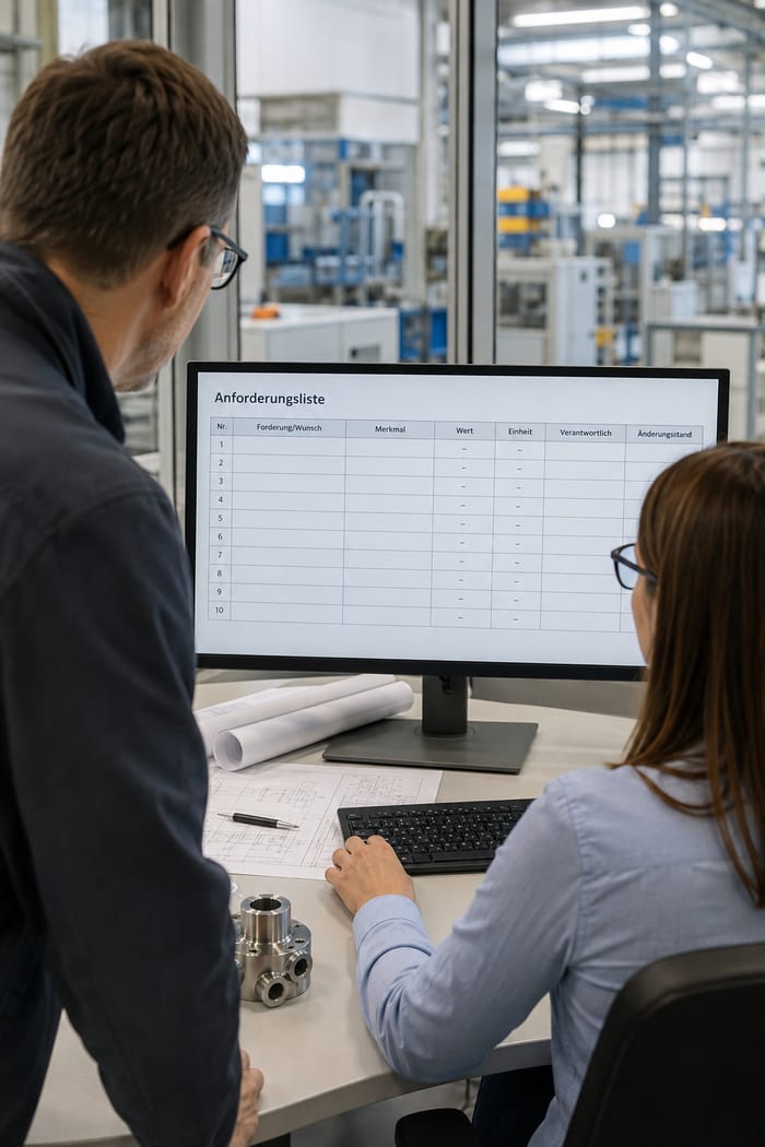 Digitalisierung der Anforderungsliste