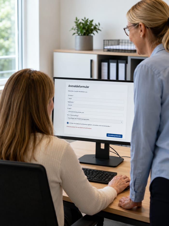 Digitalisierung des Anmeldeformulars