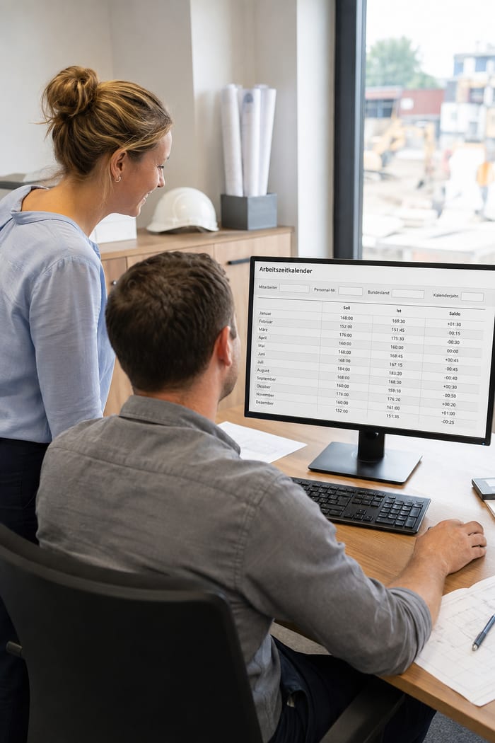 Digitalisierung des Arbeitszeitkalenders