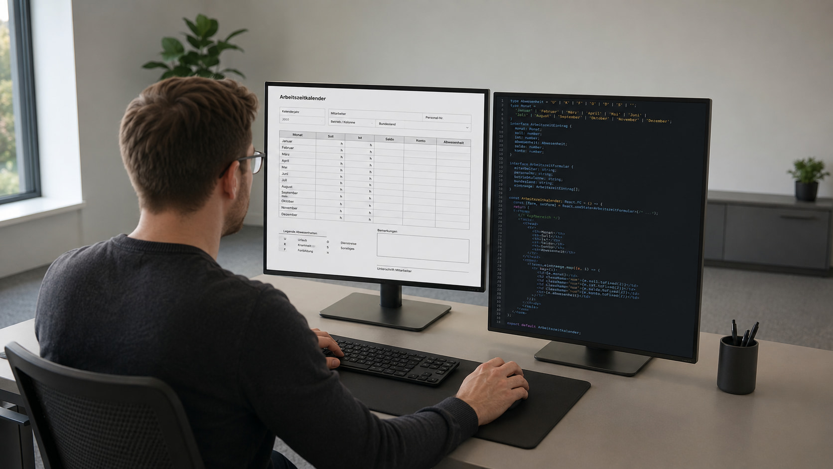 Arbeitszeitkalender mit Formilo programmieren lassen