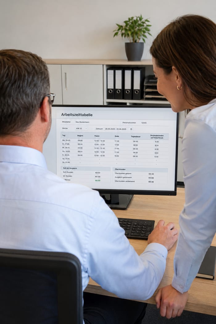 Digitalisierung der Arbeitszeittabelle