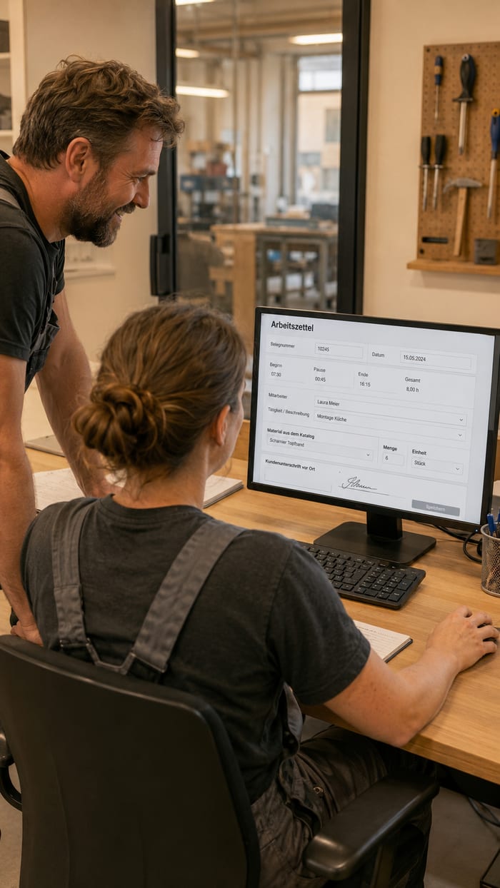 Digitalisierung des Arbeitszettels