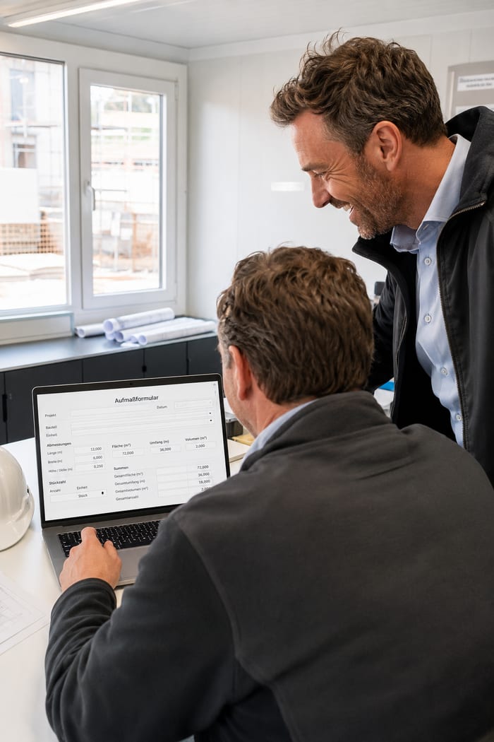 Digitalisierung des Aufmaßformulars