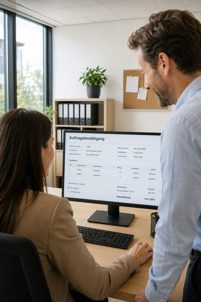Digitalisierung der Auftragsbestätigung