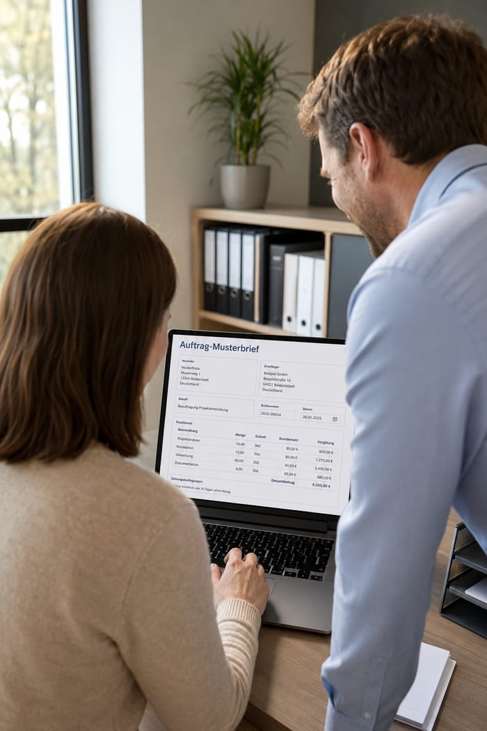 Digitalisierung des Auftrag-Musterbriefs