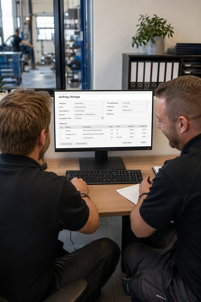 Digitalisierung der Auftrags-Vorlage