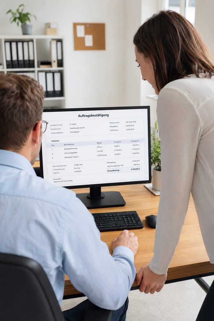 Digitalisierung der Auftragsbestätigung