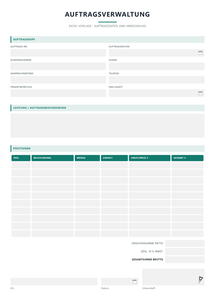 Auftragsverwaltung als Excel-Ablösung