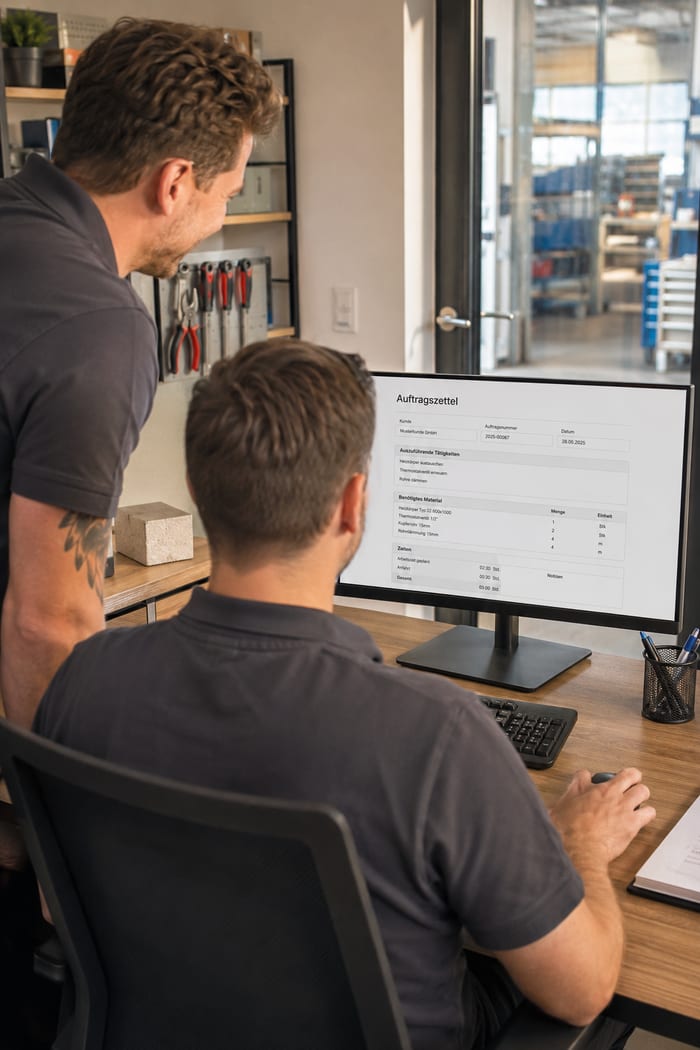 Digitalisierung des Auftragszettels