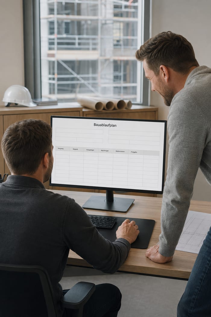 Digitalisierung des Bauablaufplans