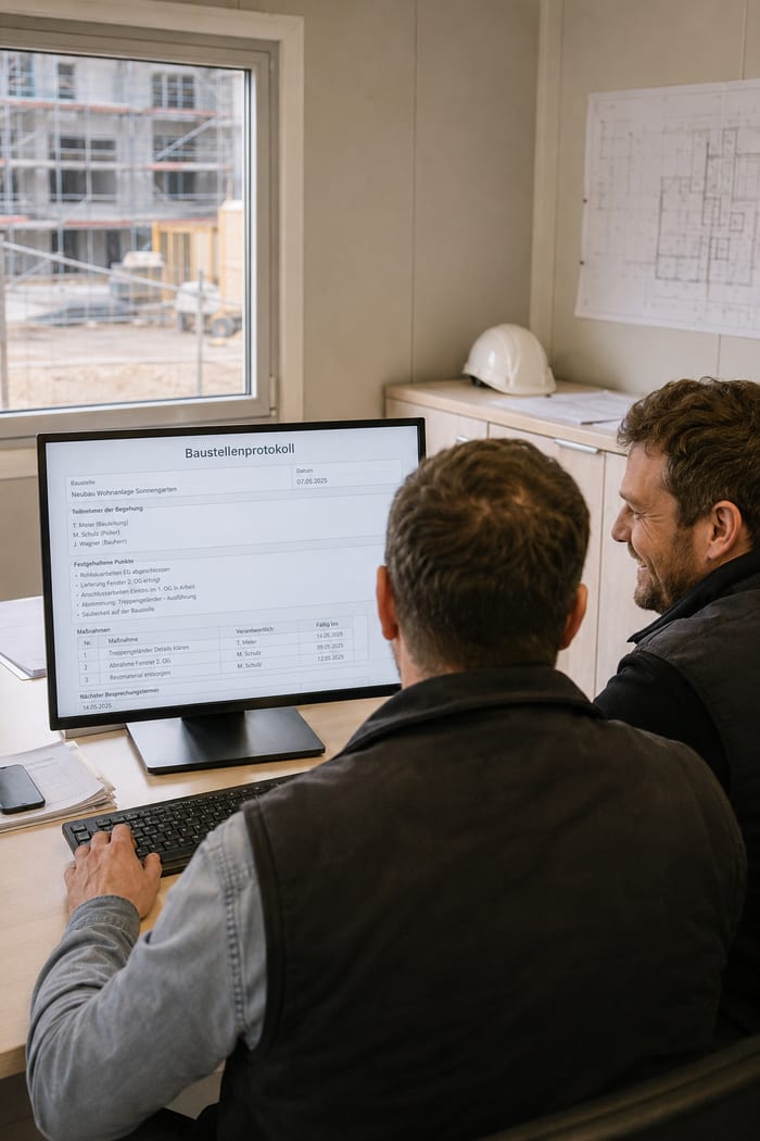 Digitalisierung des Baustellenprotokolls
