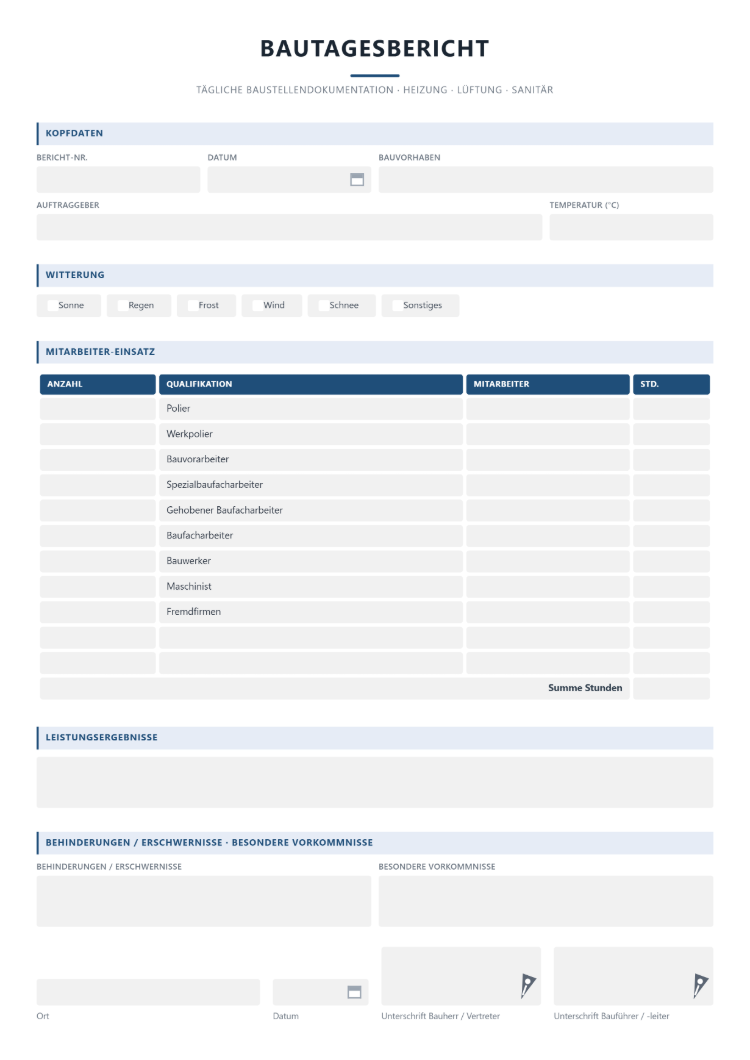 Formular-Vorlage im Corporate Design