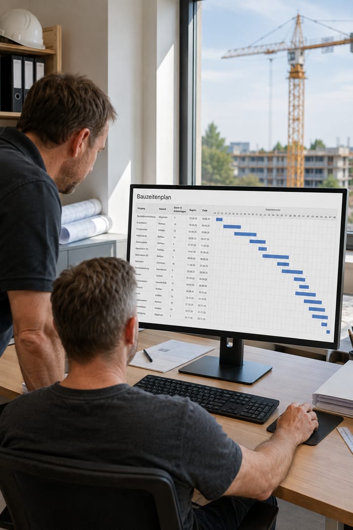 Digitalisierung des Bauzeitenplans