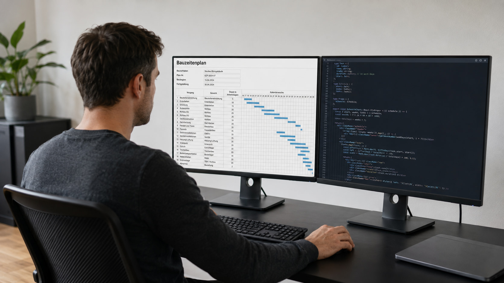 Bauzeitenplan mit Formilo programmieren lassen
