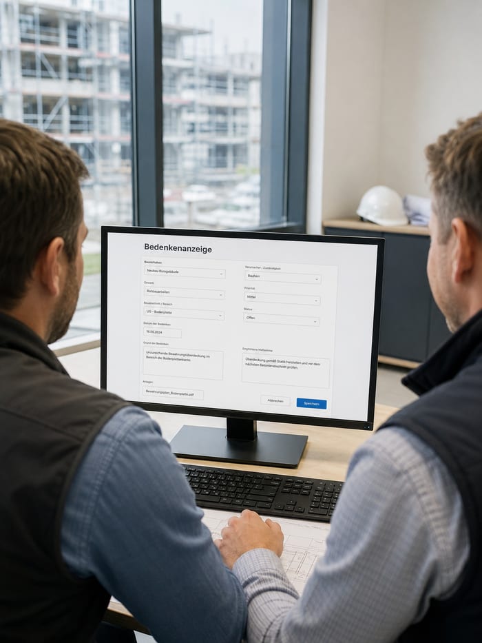 Digitalisierung der Bedenkenanzeige