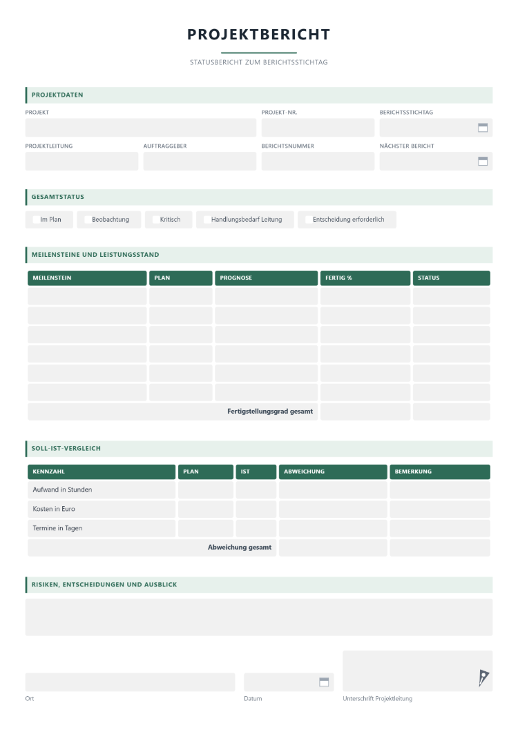 Projektbericht Muster