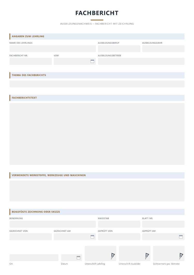 Digitaler Berichtsheft