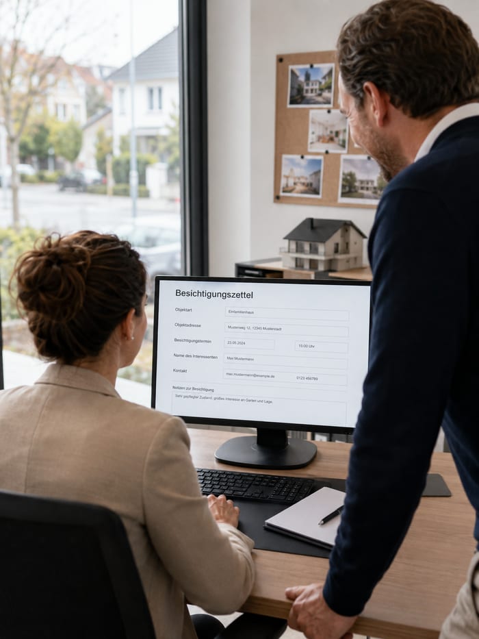 Digitalisierung des Besichtigungszettels