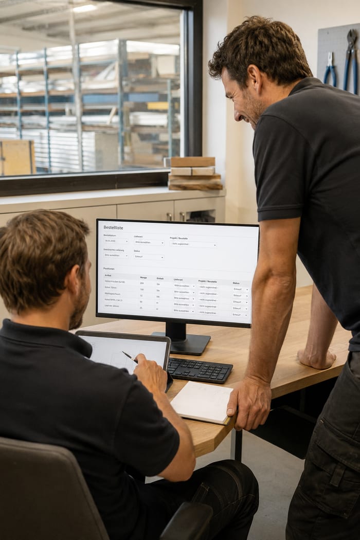 Digitalisierung der Bestellliste
