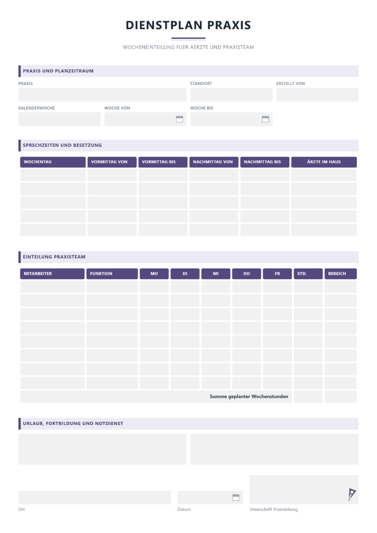 Digitaler Dienstplan