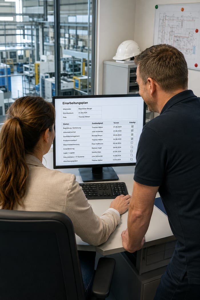 Digitalisierung des Einarbeitungsplans