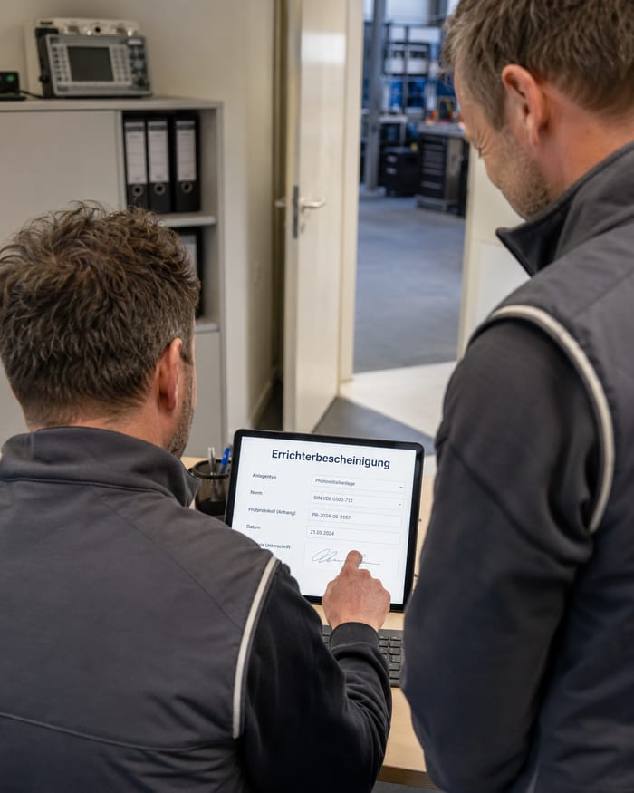 Digitalisierung der Errichterbescheinigung
