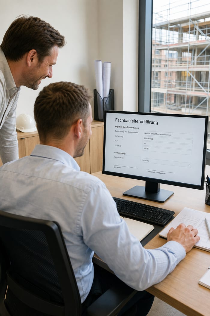 Digitalisierung der Fachbauleitererklärung