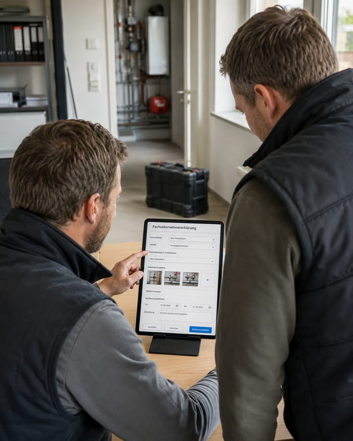 Digitalisierung der Fachunternehmererklärung
