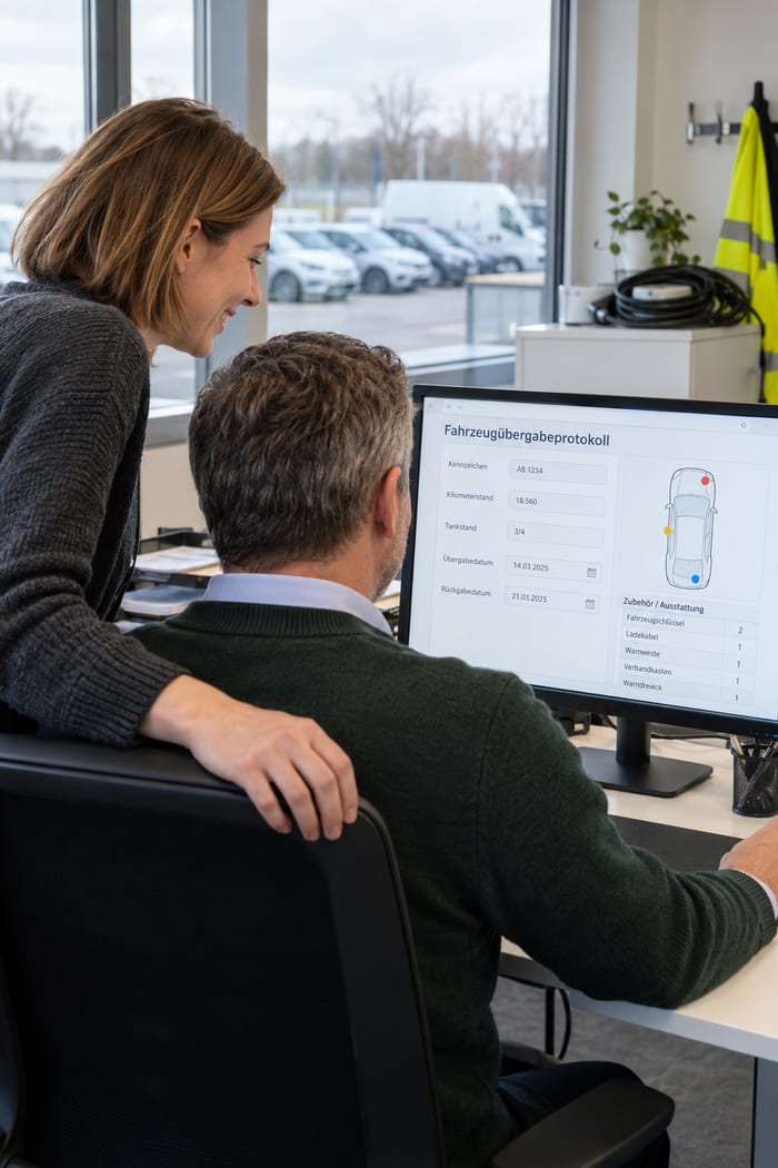 Digitalisierung des Fahrzeugübergabeprotokolls