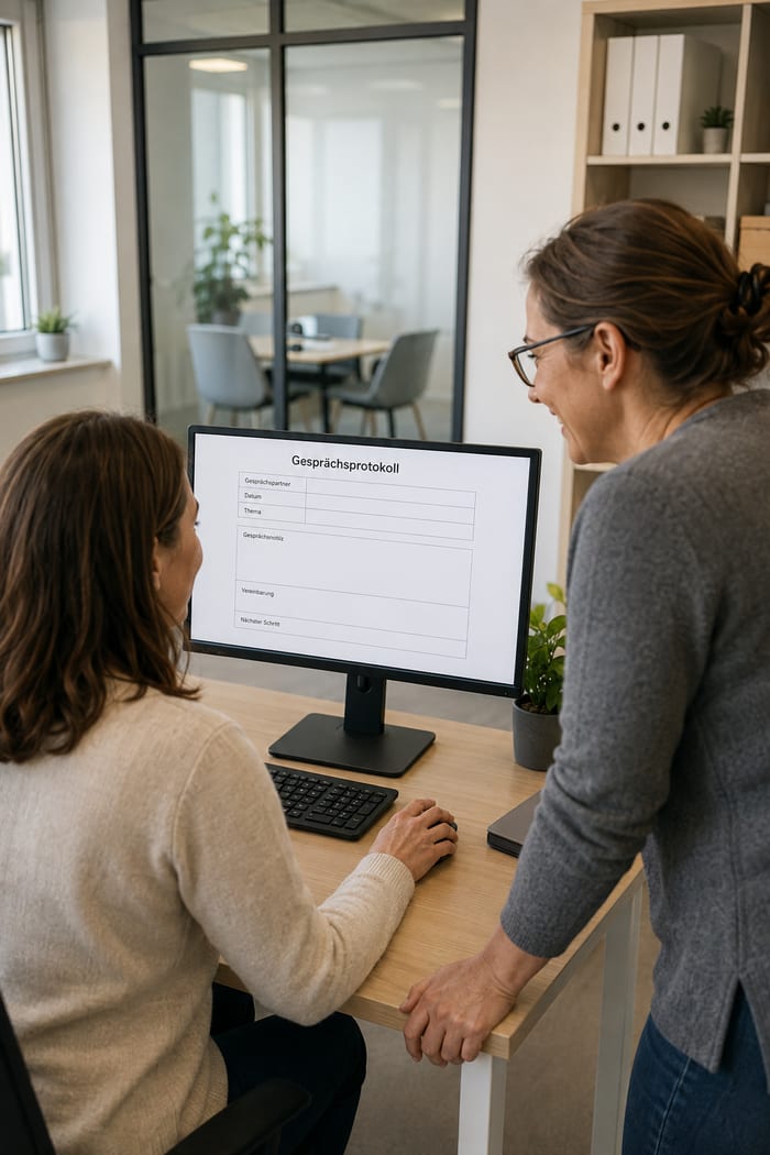 Digitalisierung des Gesprächsprotokolls
