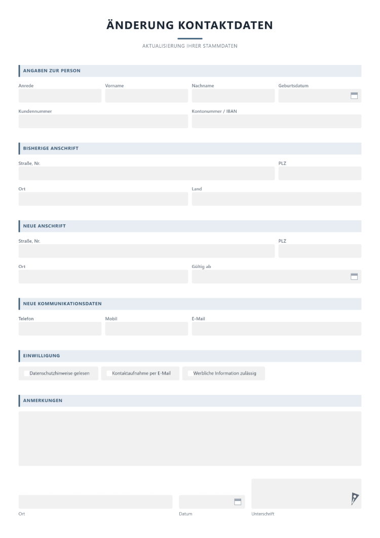 Kontaktdaten digital erfassen
