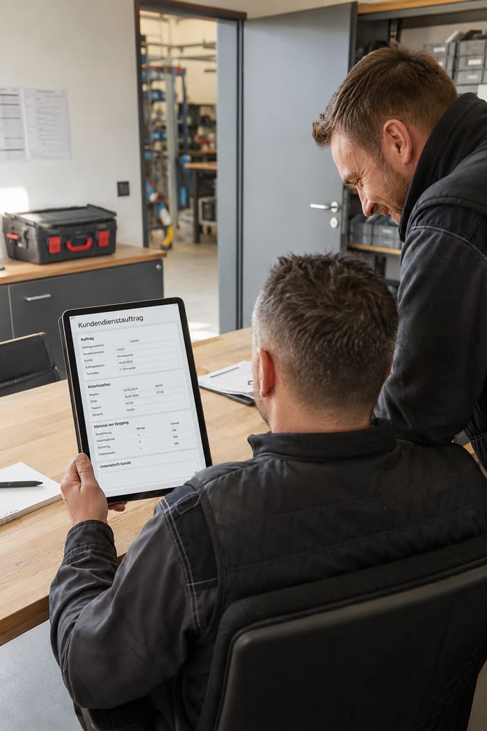 Digitalisierung des Kundendienstauftrags