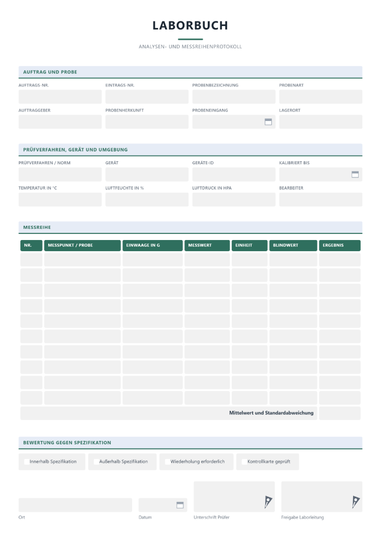 Laborbuch Muster