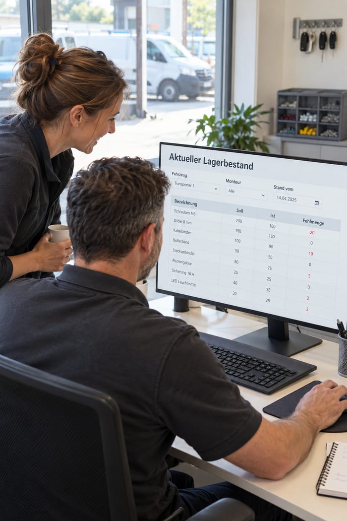 Digitalisierung der Lagerbestand Vorlage