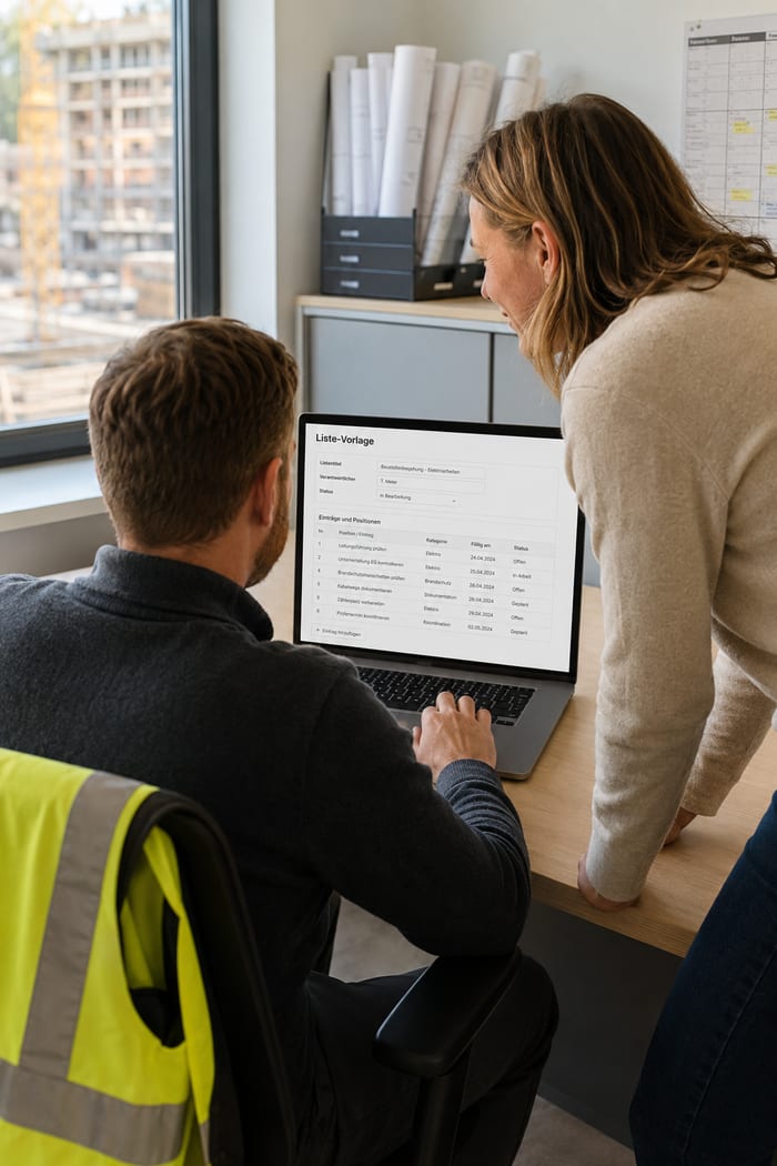 Digitalisierung der Liste als Vorlage