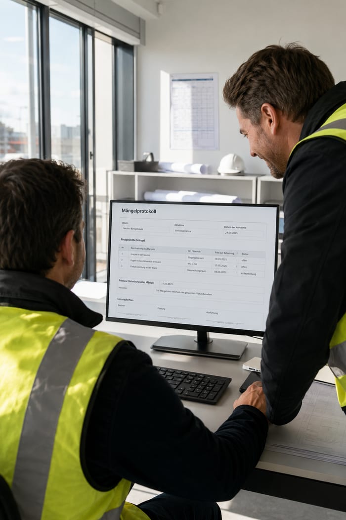 Digitalisierung des Mängelprotokolls