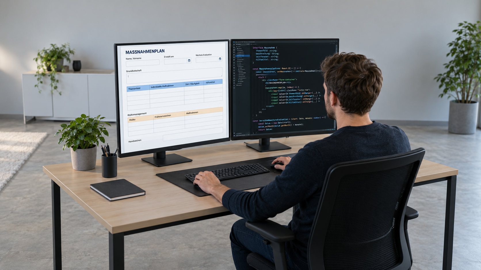 Maßnahmenplan Pflege mit Formilo programmieren lassen